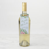 Roze Rozen Tuin Lente Huwelijk Flessenhanger (Op fles)