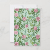 Roze Rozen Tuin Lente Huwelijk Kaart (Achterkant)