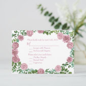 Roze Rozen Tuin Lente Huwelijk Kaart (Staand voorkant)