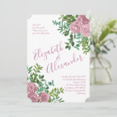 Roze Rozen Tuin Lente Huwelijk Kaart (Staand voorkant)
