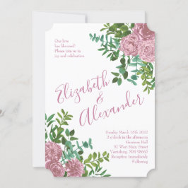 Roze Rozen Tuin Lente Huwelijk Kaart