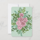 Roze Rozen Tuin Lente Huwelijk Kaart (Achterkant)