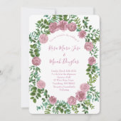 Roze Rozen Tuin Lente Huwelijk Kaart (Voorkant)
