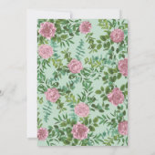Roze Rozen Tuin Lente Huwelijk Kaart (Achterkant)