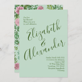 Roze Rozen Tuin Lente Huwelijk Kaart