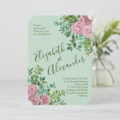 Roze Rozen Tuin Lente Huwelijk Kaart (Staand voorkant)