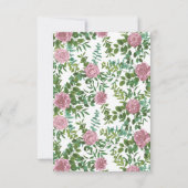 Roze Rozen Tuin Lente Huwelijk Kaart (Achterkant)