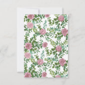 Roze Rozen Tuin Lente Huwelijk Kaart (Achterkant)