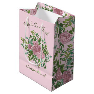 Roze Rozen Tuin Lente Huwelijk Medium Cadeauzakje
