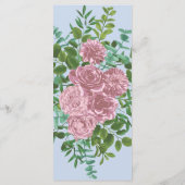 Roze Rozen Tuin Lente Huwelijk Menu (Achterkant)