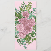 Roze Rozen Tuin Lente Huwelijk Menu (Achterkant)