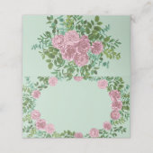 Roze Rozen Tuin Lente Huwelijk Plaatskaartje (Buitenkant ongevouwen)
