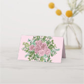 Roze Rozen Tuin Lente Huwelijk Plaatskaartje (Achterkant)