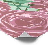 Roze Rozen Tuin Lente Huwelijk Poster (Hoek)