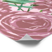 Roze Rozen Tuin Lente Huwelijk Poster (Hoek)