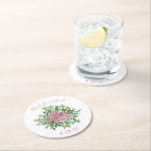 Roze Rozen Tuin Lente Huwelijk Ronde Kartonnen Onderzetter (Insitu)