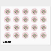 Roze Rozen Tuin Lente Huwelijk Ronde Sticker (Vel)