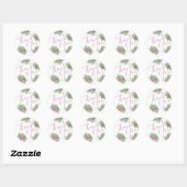 Roze Rozen Tuin Lente Huwelijk Ronde Sticker (Vel)