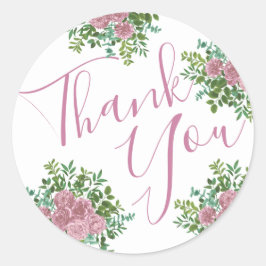 Roze Rozen Tuin Lente Huwelijk Ronde Sticker