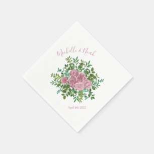 Roze Rozen Tuin Lente Huwelijk Servet
