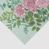 Roze Rozen Tuin Lente Huwelijk Tissuepapier (Detail)