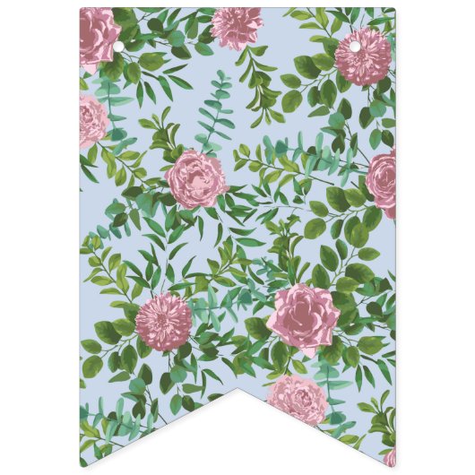 Roze Rozen Tuin Lente Huwelijk Vlaggetjes (Tweede vlag)