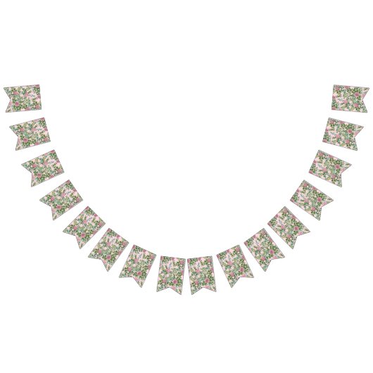 Roze Rozen Tuin Lente Huwelijk Vlaggetjes (Alle)