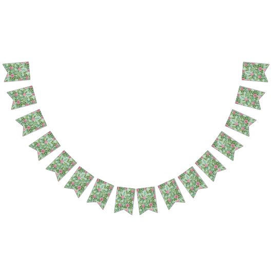 Roze Rozen Tuin Lente Huwelijk Vlaggetjes (Alle)