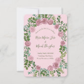 Roze Rozen Tuin Lente Trouwfeest Kaart (Voorkant)