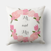 Roze rozen, tulpen, bloemen krans meneer en mevrou kussen (Achterkant)