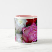 Roze rozen tweekleurige koffiemok (Center)