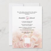 Roze Rozen Tweezijdige bruiloft uitnodiging (Achterkant)