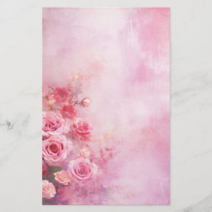 Roze Rozen uit Grand-Tante's Tijd Briefpapier