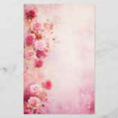 Roze Rozen uit Grandioze Tijd Briefpapier (Achterkant)