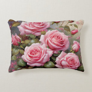 Roze Rozen uit het Verleden Accent Kussen