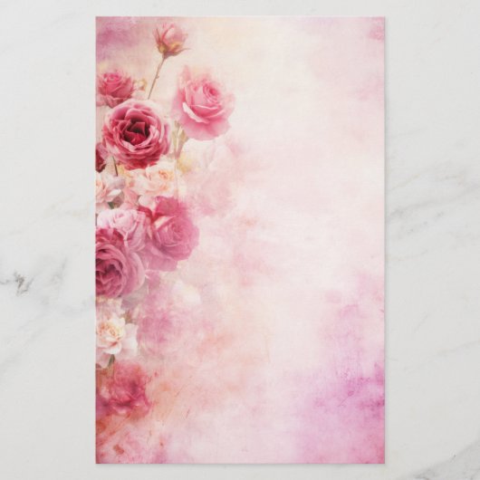 Roze Rozen uit het Verleden Briefpapier (Voorkant)