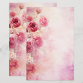 Roze Rozen uit het Verleden Briefpapier (Voorkant / Achterkant)