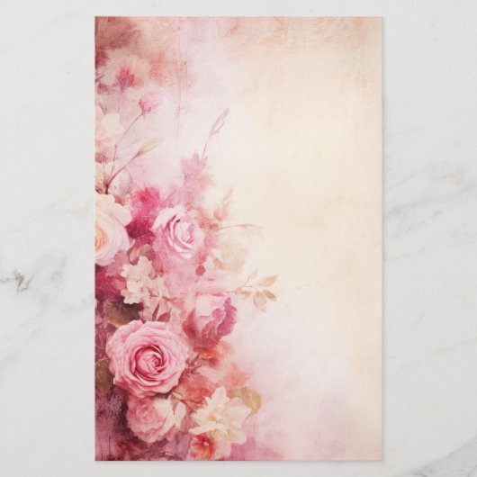 Roze Rozen uit het Verleden Briefpapier (Voorkant)