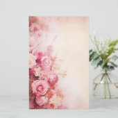 Roze Rozen uit het Verleden Briefpapier (Staand voorkant)