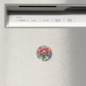 Roze rozen vaas magneet (Insitu (Vaatwasser))