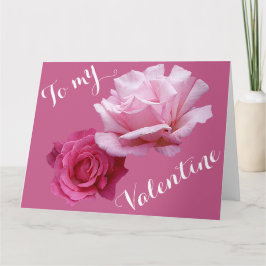  roze rozen Valentijn houden van mooie bloemen Kaart