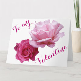  roze rozen Valentijn houden van mooie bloemen Kaart