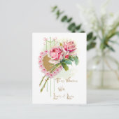  roze rozen Valentijnsdag Briefkaart (Staand voorkant)