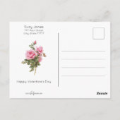  roze rozen Valentijnsdag Briefkaart (Achterkant)