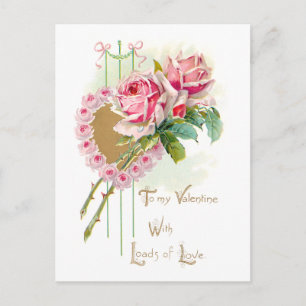 roze rozen Valentijnsdag Briefkaart