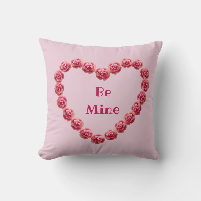 Roze rozen valentijnsdag decor kussen (Voorkant)