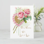  roze rozen Valentijnsdag Feestdagenkaart (Staand voorkant)