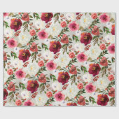 Roze Rozen van de Bourgogne en de Berries Garden Cadeaupapier (Vlak)