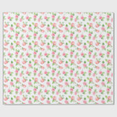 Roze Rozen van de Floral Waterverf Modern Girly  Cadeaupapier (Vlak)