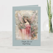 Roze Rozen van de Oude Engel Kaart (Voorkant)